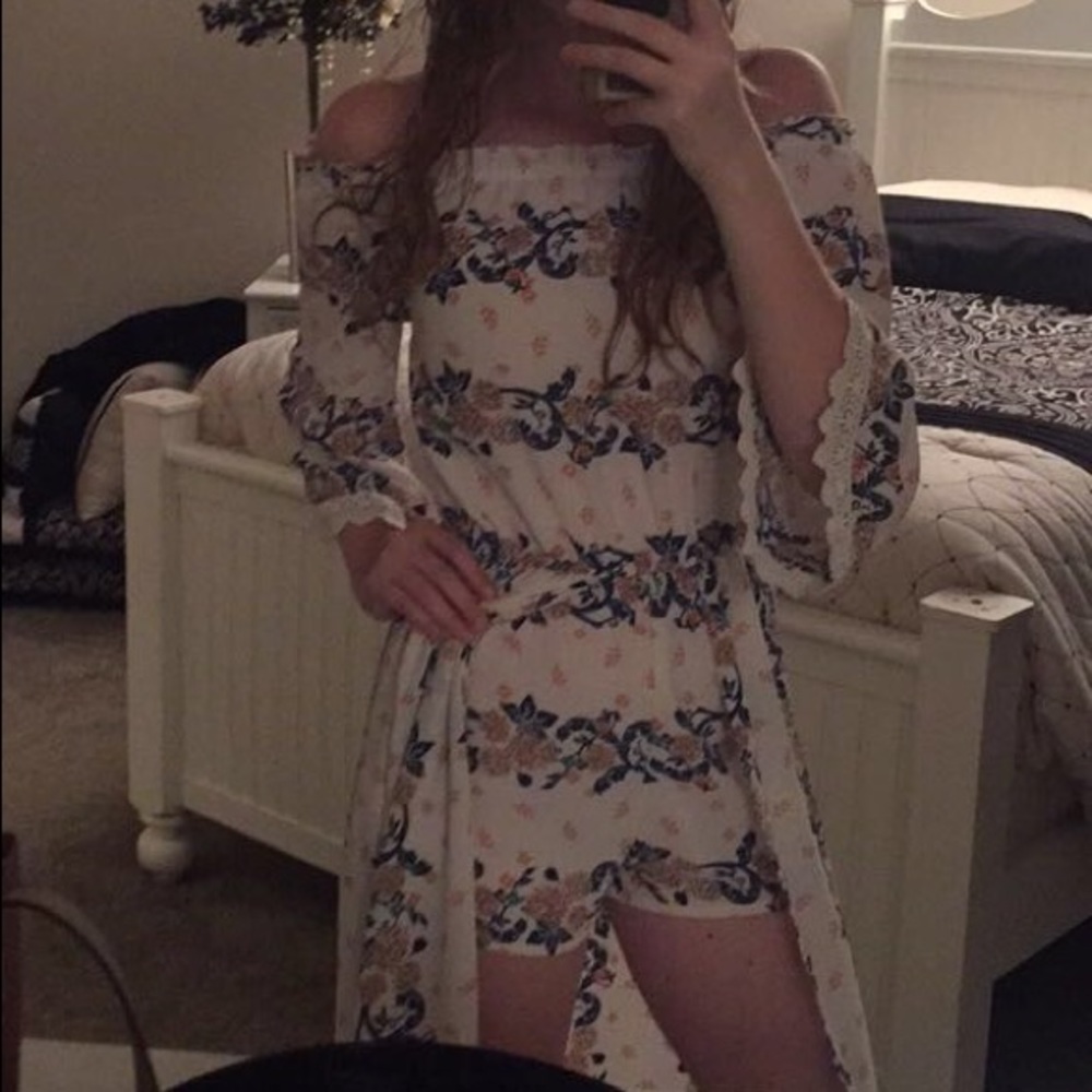 Off the shoulder Romper with Train